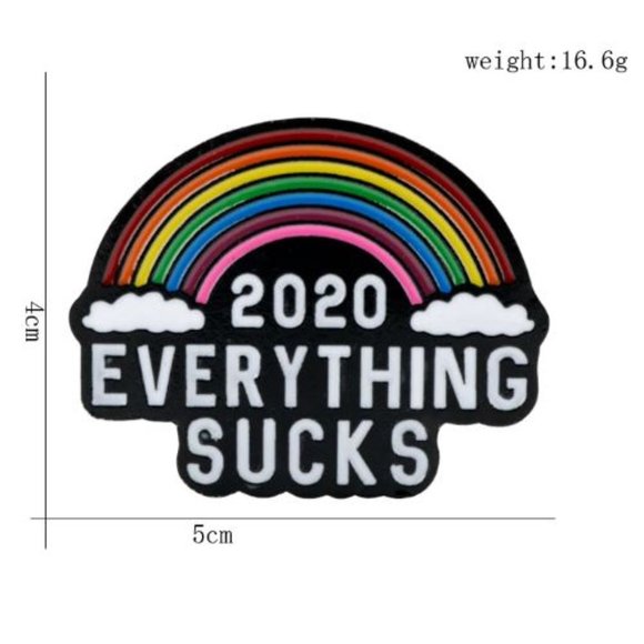 Large Rainbow 2020 Everything Else Sucks Brooch - Picture 3 of 8